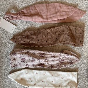 4 Jamie Kay baby headbands. Mostly NWT